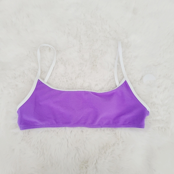 👒FREE PEOPLE GNASH TOWELLING CROP BIKINI TOP SIZE 10 - Picture 2 of 5